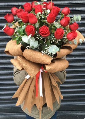 21 İthal Gül Buketi