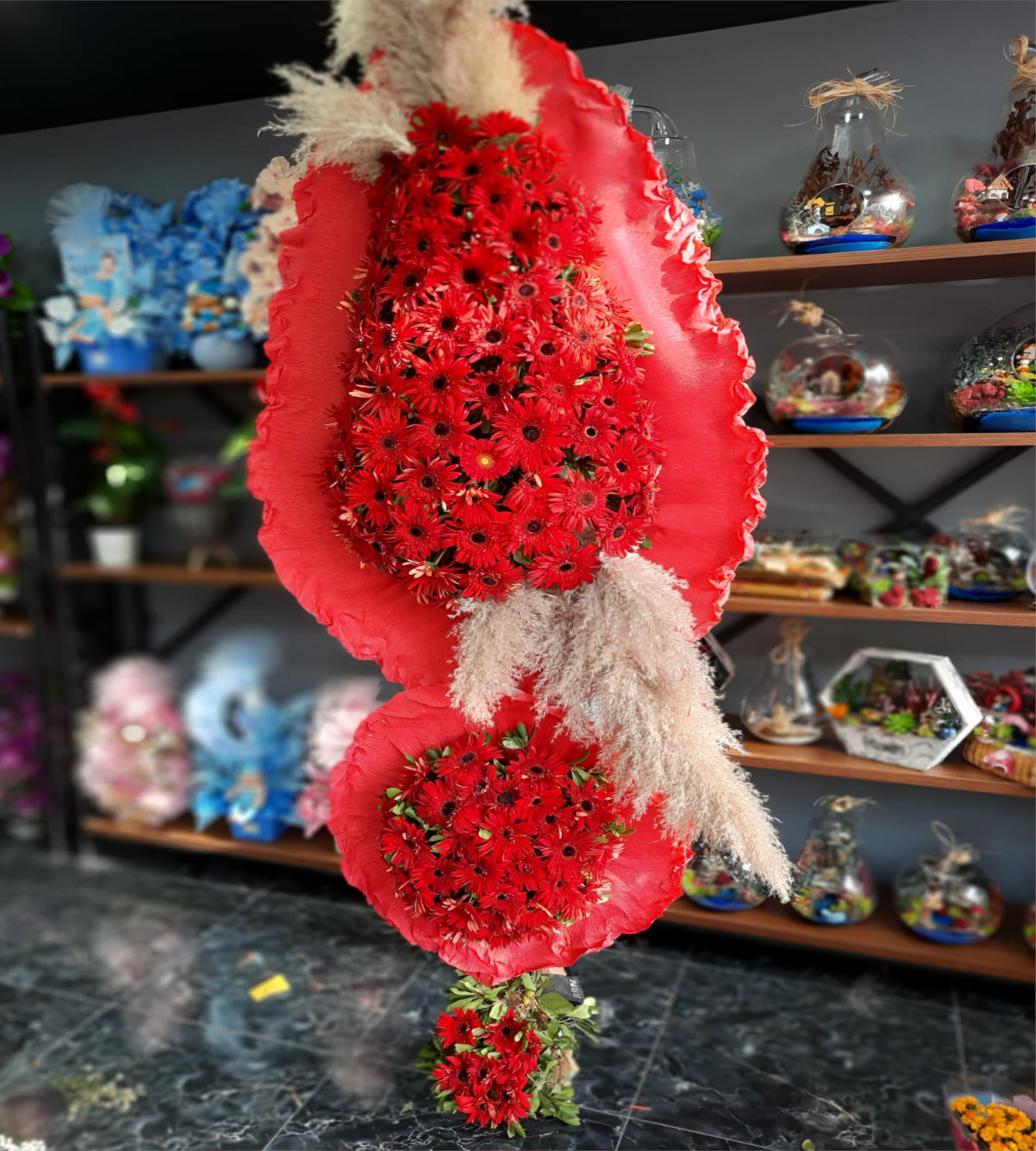 2 li Kırmızı Çelenk