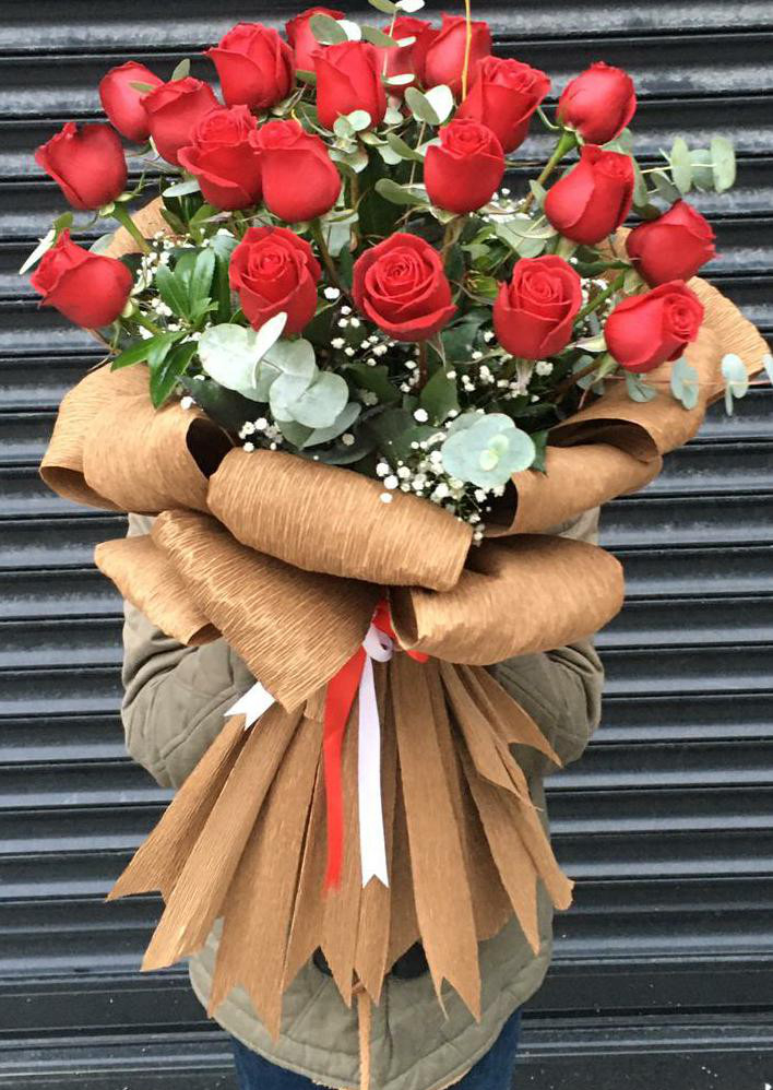 21 İthal Gül Buketi