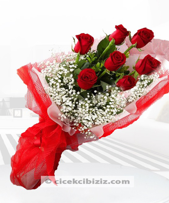 7 Kırmızı Gül Buketi