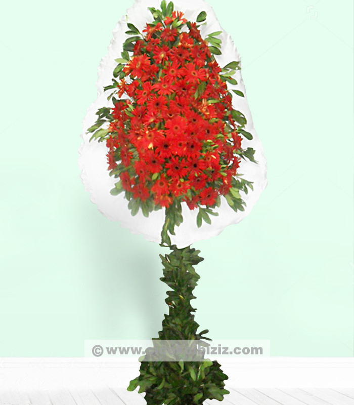 Kırmızı Gerberalı Sepet