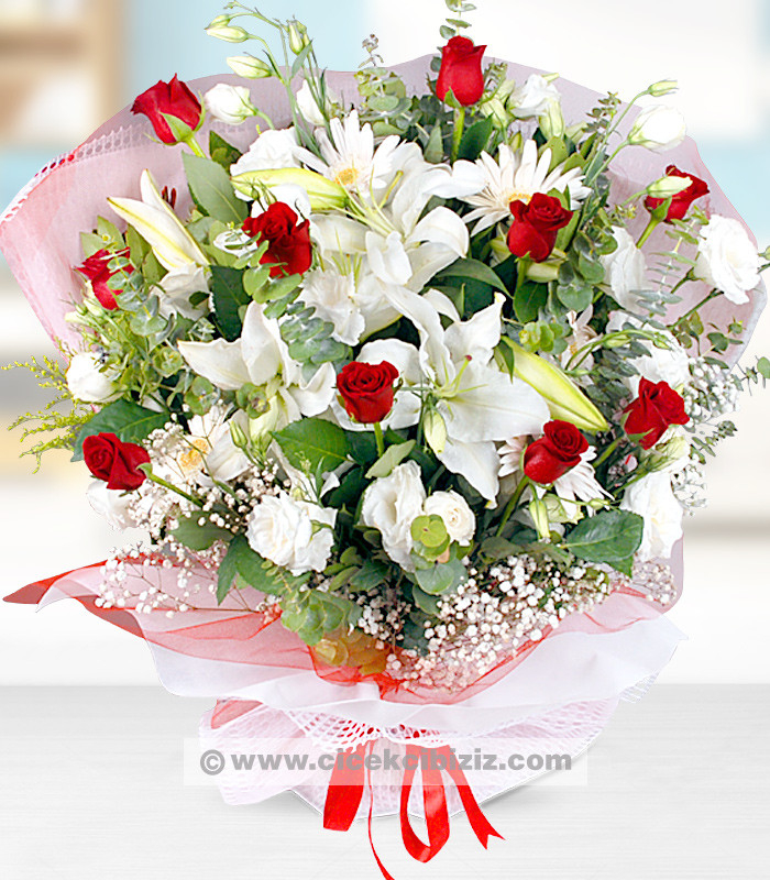 Kırmızı ve Beyaz Özel Buketim